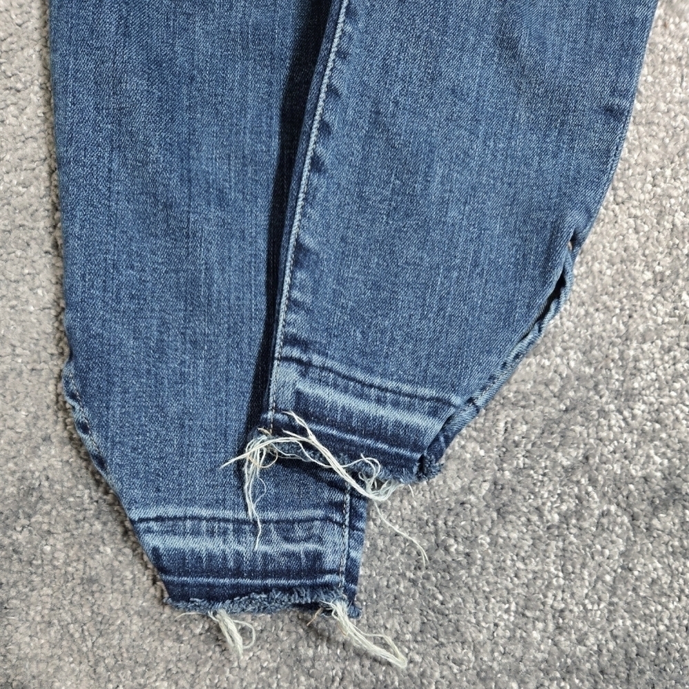 Frame Le High Skinny Ankle Jeans Triangle Cut Released Hem Revere Wash - Picture 5 of 10